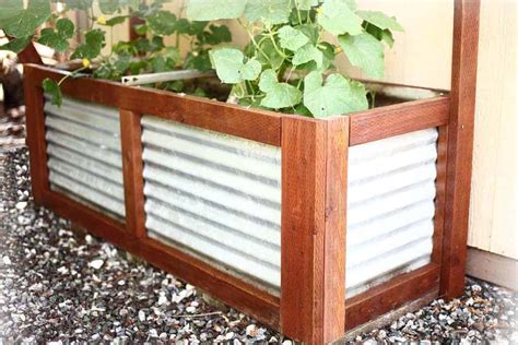 diy corrugated metal planter box|garden boxes with corrugated metal.